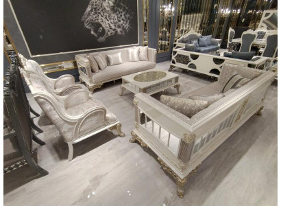 Farbenfrohes Wohnzimmer Set 3+3+1+1 Sitzer Elegant Set 2x Sofa 2x Sessel