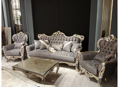 Designer Wohnzimmer set Sofagarnitur set Sofagarnitur 3+3+1+1 2x Sofas 2x Sessel