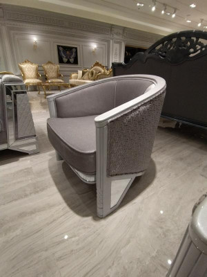 Design Modernes Wohnzimmer Set Sofagarnitur 3+3+1+1 Grau Wohnzimmer Möbelset