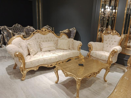 Sofa 3+3 Sitzer Chesterfield Luxus Sofa 2tlg. Sofagarnitur Klassisch Möbel Neu