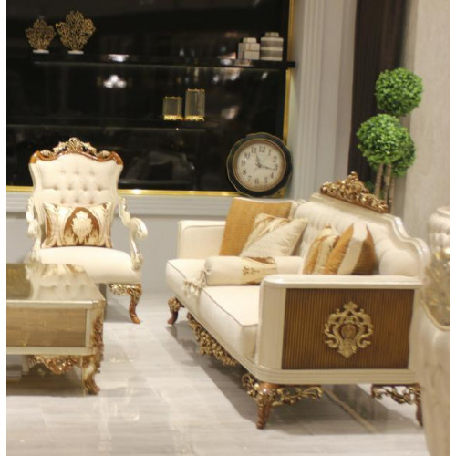 Exquisite Wohnzimmer Sofagarnitur Sofa 2x Sessel set Luxus Garnitur
