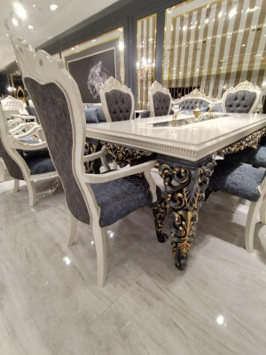 Luxuriöses Esszimmer Set mit Esstisch, 6 Stühlen und stilvoller eleganz
