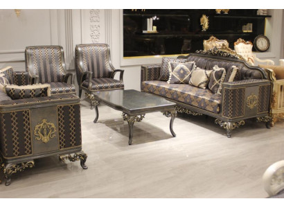 Luxuriöse Wohnzimmermöbel Elite Sofa 3 Sitzer Deluxe stilvollen Sessel
