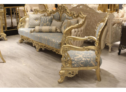 Chesterfield Sofa 3 Sitzer Polster Sofa Klassisch Textil Holz Neu