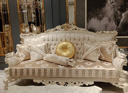 Elegantes Sofa 3 Sitzer Edlem Stilvolle Mobel Wohnzimmer Beige Sofa Neu