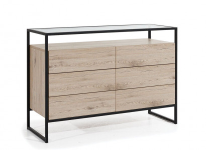 Braune Schlafzimmer Kommode 3-Schubladen Moderne Holz Anrichte Möbel