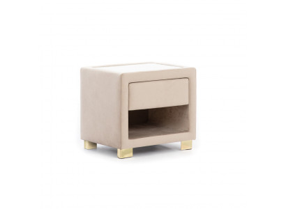 Beiger Quadratischer Nachttisch Designer Holzgestell Moderne Möbel Neu