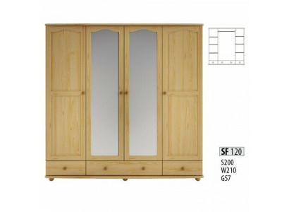 Kleiderschrank Schlafzimmer Holz Schrank Echte Handarbeit Vollholz Schrank 4trg.