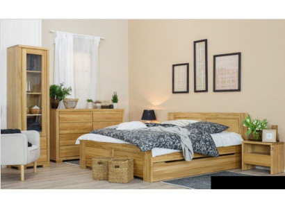Schlafzimmer Möbel 3tlg. Set Bett Nachttische 2x Betten Echtes Holz Massivholz