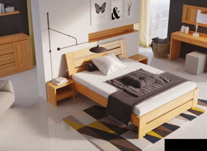 Schlafzimmer Möbel 3tlg. Set Bett Massivholz Nachttische 2x Echtes Holz