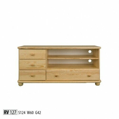 rtv sideboard Holz Kommode Sideboards Wohnzimmer Kommoden 124cm massive Möbel