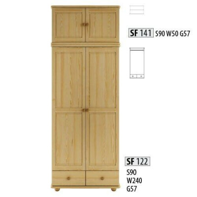 Schrank Aufsatz Kleiderschrank handgefertigter Holzverlängerung Holz Echtholz