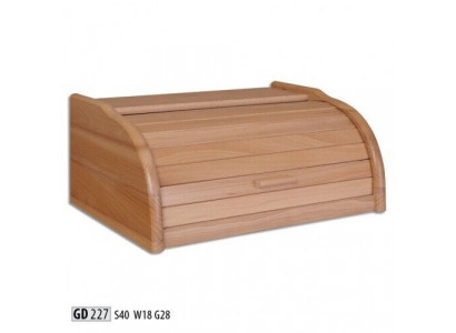Buche Brotkasten 40 cm Brotbox Rollokasten Brot Rollklappe Echtes Holz Schatulle