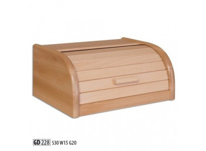 Buche Brotkasten 32 cm Holz Brotbox Rollokasten Brot Rollklappe Echtes Holz Neu