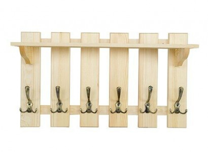 Garderobenpaneel 70x40 cm Wandgarderobe Garderobe Kiefer massiv 6 Haken