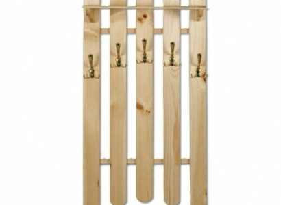 Handgefertigte Wandgarderobe aus massivem Kiefernholz Kleiderschrank mit 5 Haken