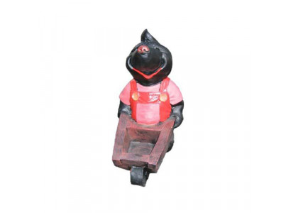 Design Maulwurf Schubkarren Figur Statue Skulptur Figuren Dekoration 34cm Deko