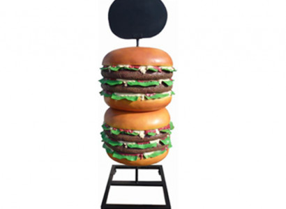 Skulptur Doppel Cheeseburger Hamburger Aufsteller Dekorative Figur Statue