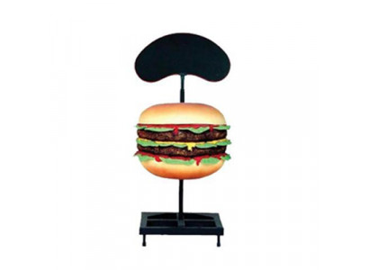 Skulptur Doppel Cheeseburger Hamburger Aufsteller Figur Statue