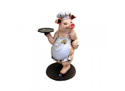 Schwein Butler Figur Statue Figuren Statuen Skulptur Restaurant Hotel 137cm Neu