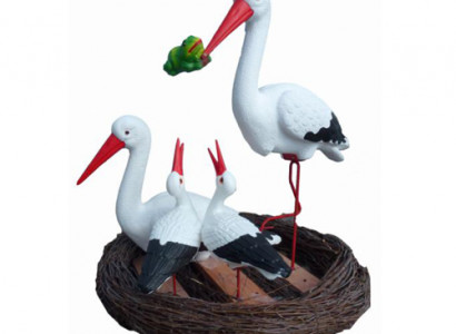 Storch Vogel figur abstrakte figuren moderne bemalt neu 80cm statue neu statuen