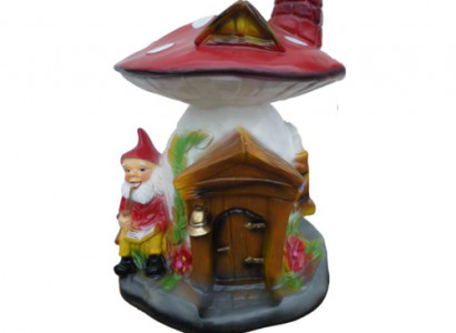 Skulptur Pilz Haus Statue Garten Figuren 75cm Statuen Skulpturen Figur Neu