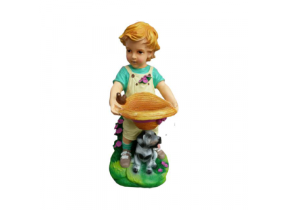 Deko Figur Statue Skulptur 48 cm Figuren Statuen Skulpturen Junge Garten P119