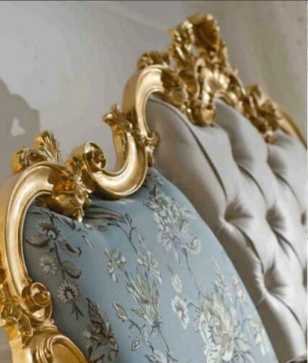 Klassisches Bett Barock Rokoko Hotel Betten Polsterbett Doppelbett 180x200cm