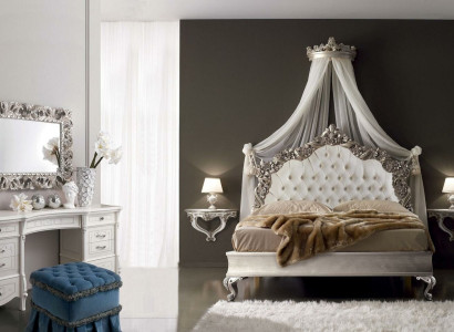 Schminktisch + Spiegel + Hocker Edle Anrichte Schlafzimmer Kommode Barock Rokoko