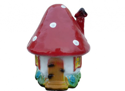 Skulptur Pilz Haus Statue Garten Figuren 44cm Statuen Skulpturen Figur Neu