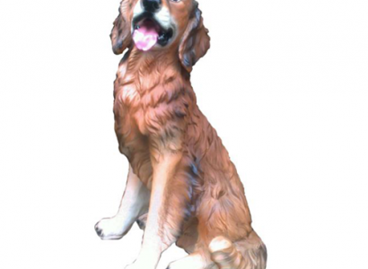 Hund figur abstrakte figuren statuen moderne braun bemalt 55cm statue Skulptur