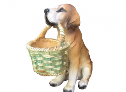 Hund figur abstrakte figuren statuen moderne rot bemalt neu 38cm statue Skulptur