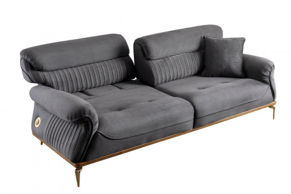 Modern Grau Farbe 3-Sitzer Sofa Komfort und Stil in einem Ensemble