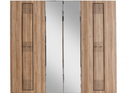 Holzschrank Schlafzimmerschrank Kleiderschrank Schrank Braun Spiegel