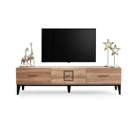 Essgruppe Esszimmer Esstisch Stühle Holz Set 8tlg Braun TV Ständer