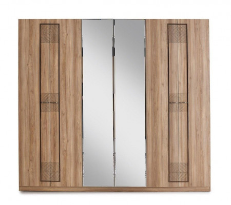 Schlafzimmer Garnitur Doppelbett Nachttische Braun Bett 4tlg Schrank