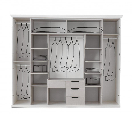 Kleiderschrank Holzschrank Schlafzimmerschrank Schrank Weiß Spiegel