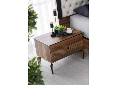 Nachtkonsole Komplette Nachttische Beistellttische Holz Braun Set 2tlg