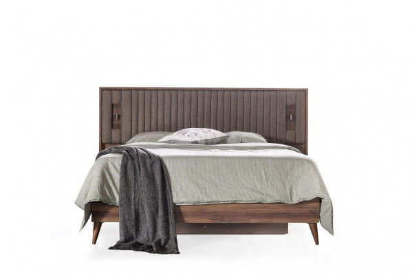Bett Doppelbett Bettrahmen Holzbett Braun Bettgestelle Schlafzimmer