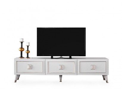 Wohnzimmer Sideboard TV Ständer RTV Lowboard Tisch Holz Weiß
