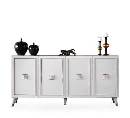 Anrichte Sideboard Schrank Holzschrank Weiß Holz Kommode Luxus