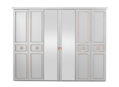 Schlafzimmerschrank Kleiderschrank Schrank Holzschrank Weiß Spiegel