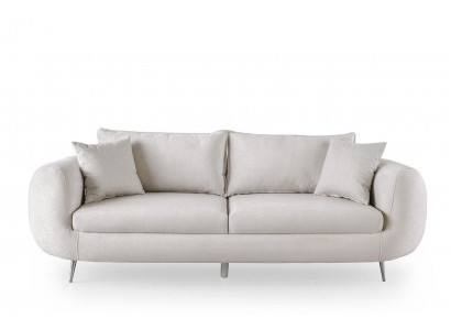 Stoffsofa Dreisitzer Couch Moderne Polstersofa Sofa 3 Sitzer Weiß