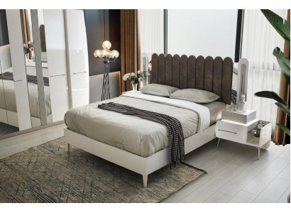 Doppelbett Bett mit Bettkasten Bettrahmen Weiß Schlafzimmer 180 cm