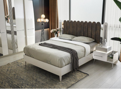Doppelbett Bett mit Bettkasten Bettrahmen Weiß Schlafzimmer 180 cm