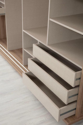 Beiger Schlafzimmer Kleiderschrank Designer 2-türiger Glasschrank Neu