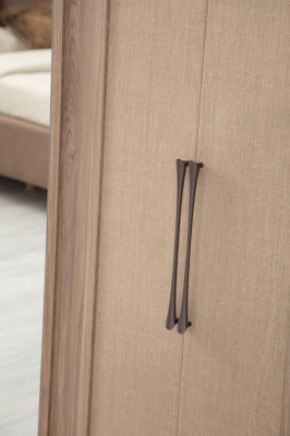 Beiger Schlafzimmer Kleiderschrank Designer 2-türiger Glasschrank Neu