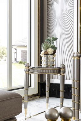 Beistelltisch Grau Design Elegantes Schön Wohnzimmer Modern Luxus Tische