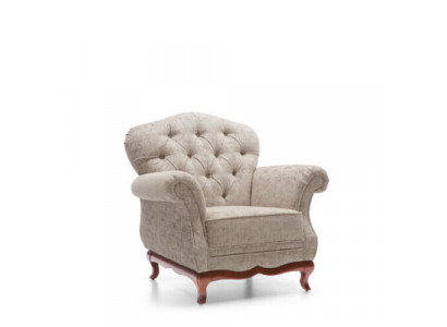 Chesterfield Einsitzer Sofa Sessel Couch Polster Sitzmöbel Textil Stoff