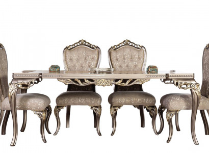 Braune Chesterfield Luxus Stühle Designer Esstisch Exklusive Esszimmer Möbel